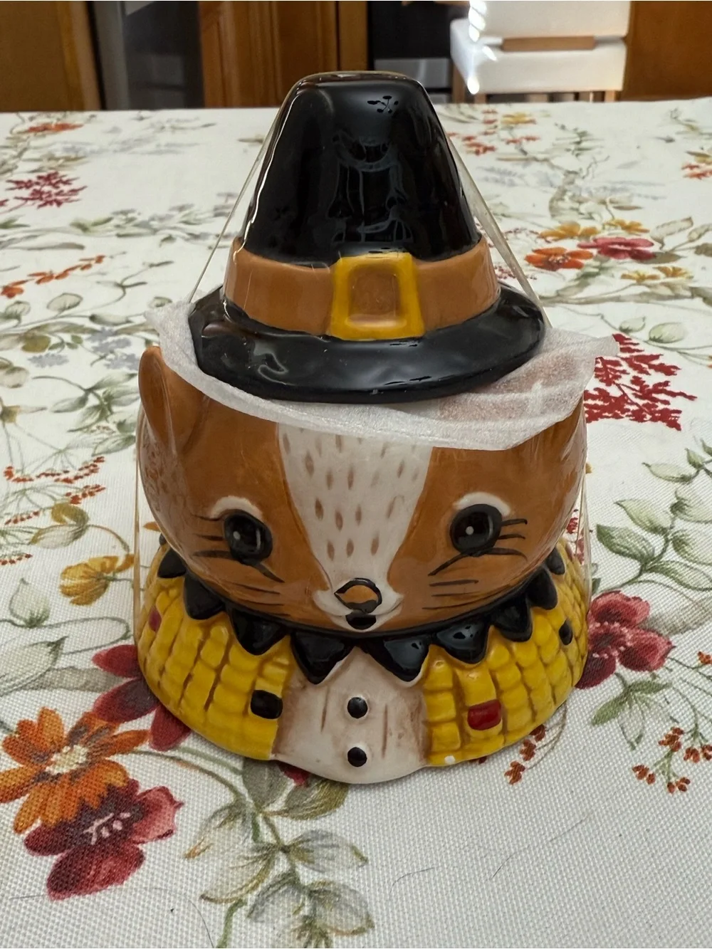 Festive Ceramic squirrel jar